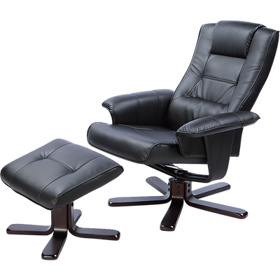 PU Leather Massage Chair Recliner Ottoman Lounge Remote