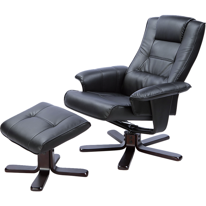 PU Leather Massage Chair Recliner Ottoman Lounge Remote