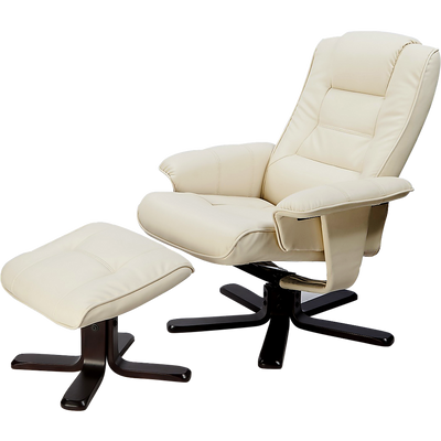 PU Leather Massage Chair Recliner Ottoman Lounge Remote