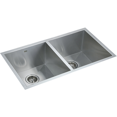 820x457mm Handmade Stainless Steel Undermount / Topmount Kitchen Laundry Sink with Waste