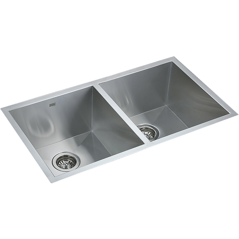 820x457mm Handmade Stainless Steel Undermount / Topmount Kitchen Laundry Sink with Waste