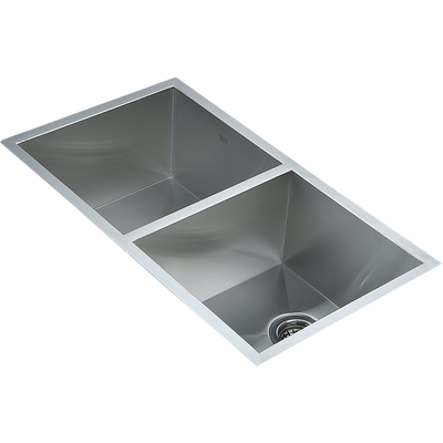 820x457mm Handmade Stainless Steel Undermount / Topmount Kitchen Laundry Sink with Waste