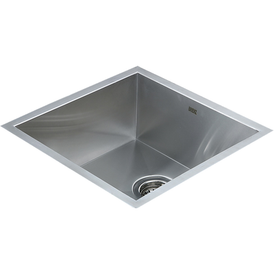 440x440mm Handmade Stainless Steel Undermount / Topmount Kitchen Laundry Sink with Waste