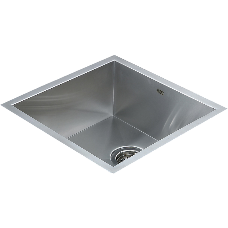 440x440mm Handmade Stainless Steel Undermount / Topmount Kitchen Laundry Sink with Waste