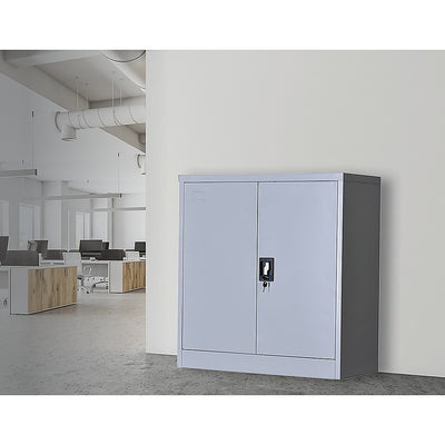 Two-Door Shelf Office Gym Filing Storage Locker Cabinet Safe