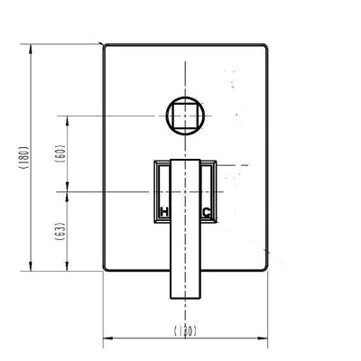 Chrome Bathroom Shower Wall Mixer Diverter w/ WaterMark