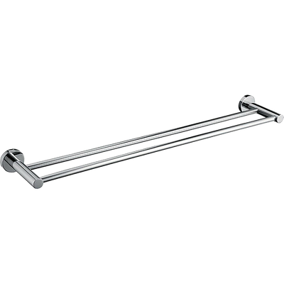 Double Classic Chrome Towel Bar Rail Bathroom