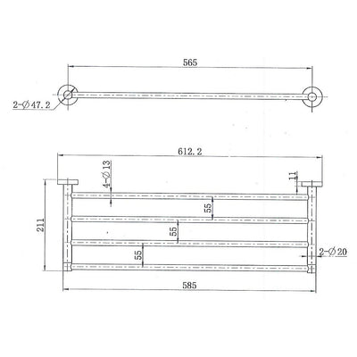 Bathroom Shelf Towel Rail Rack Bar Holder