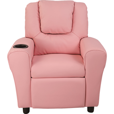 PU Leather Kids Recliner with Drink Holder