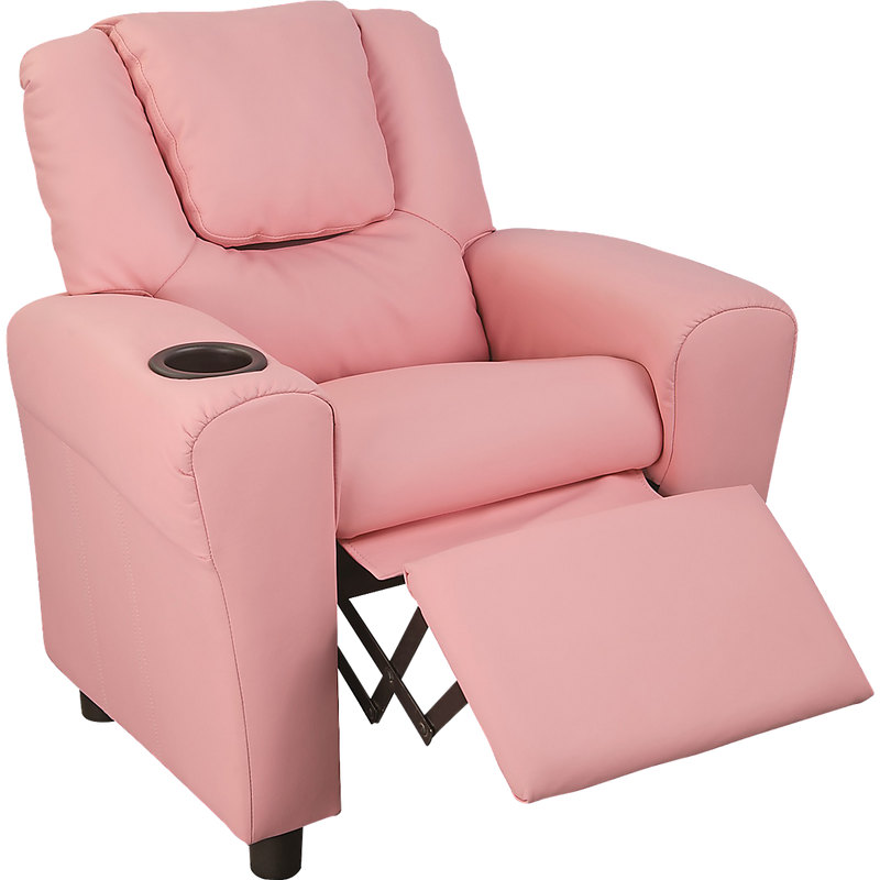 PU Leather Kids Recliner with Drink Holder