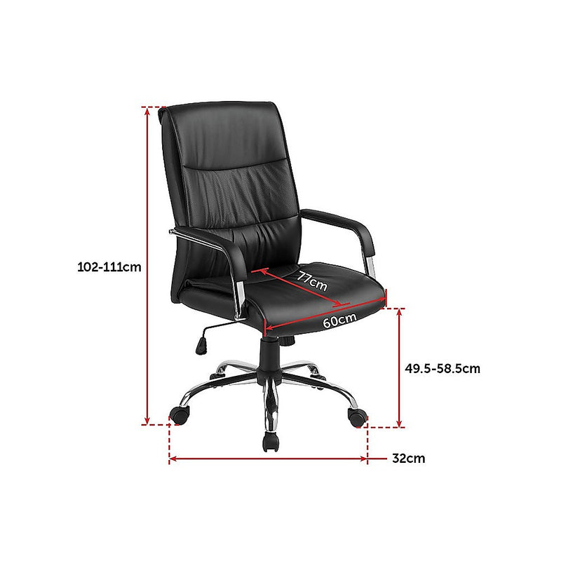 PU Leather Office Chair Executive Padded Black