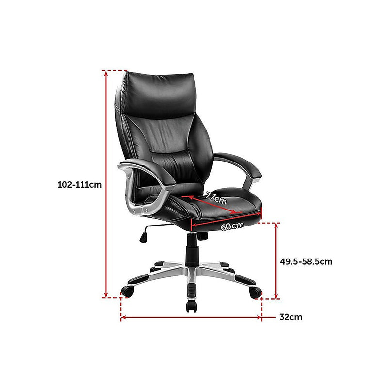 PU Leather Office Chair Executive Padded Black