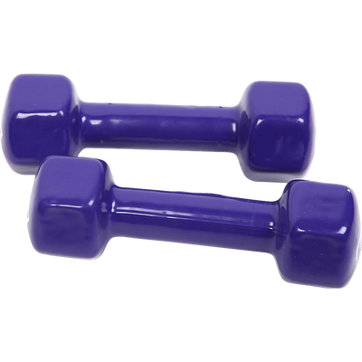 2kg Dumbbells Pair PVC Hand Weights Rubber Coated