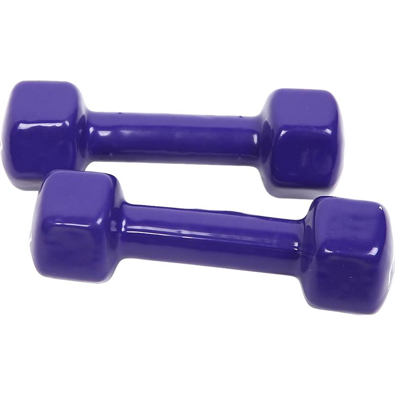 2kg Dumbbells Pair PVC Hand Weights Rubber Coated