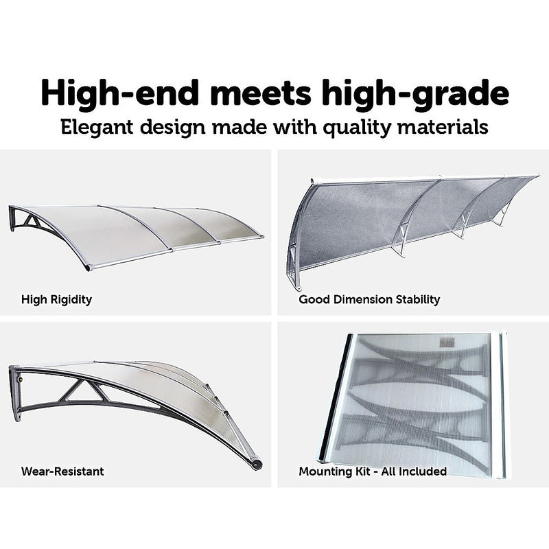 DIY Outdoor Awning Cover 1mx3m with Rain Gutter