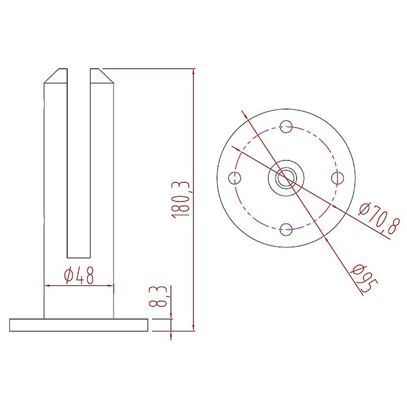 Frameless Pool Glass Fencing Clamps Spigots