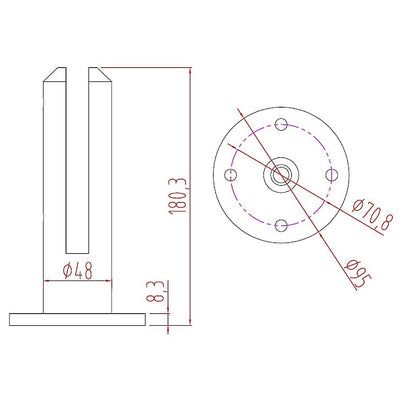 4 x Frameless Pool Glass Fencing Clamps Spigots