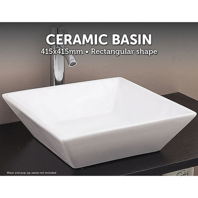 Bathroom Ceramic Rectangular Above Countertop Basin for Vanity