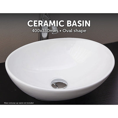 Above Counter Bathroom Vanity Oval Ceramic Basin