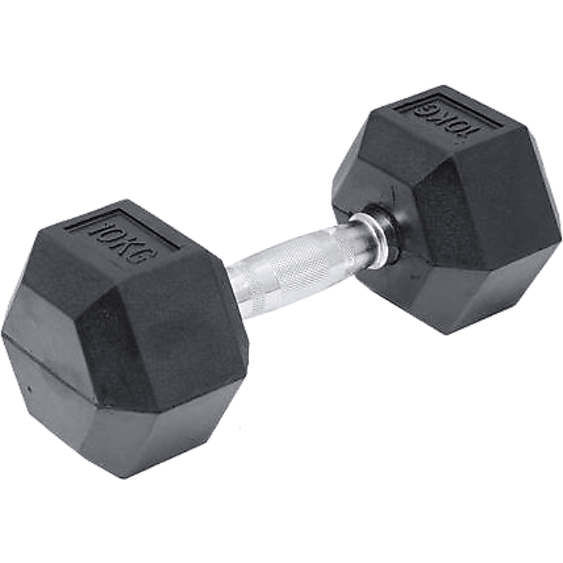 10KG Commercial Rubber Hex Dumbbell Gym Weight