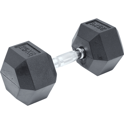 25KG Commercial Rubber Hex Dumbbell Gym Weight