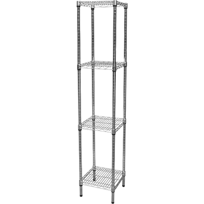 Modular Chrome Wire Storage Shelf 350 x 350 x 1800 Steel Shelving