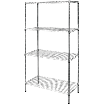 Modular Chrome Wire Storage Shelf 900 x 450 x 1800 Steel Shelving