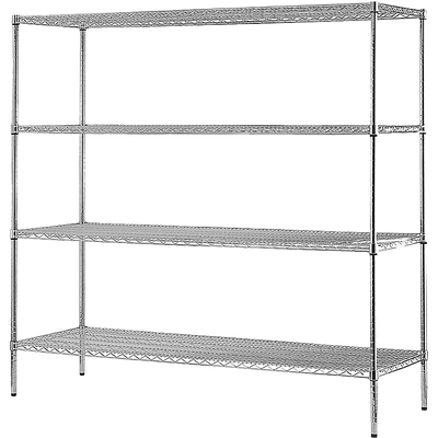 Modular Chrome Wire Storage Shelf 1500 x 350 x 1800 Steel Shelving