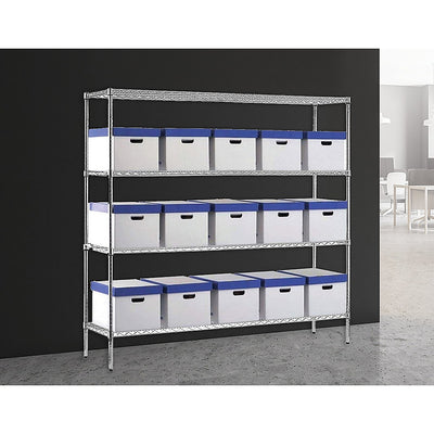 Modular Chrome Wire Storage Shelf 1500 x 350 x 1800 Steel Shelving