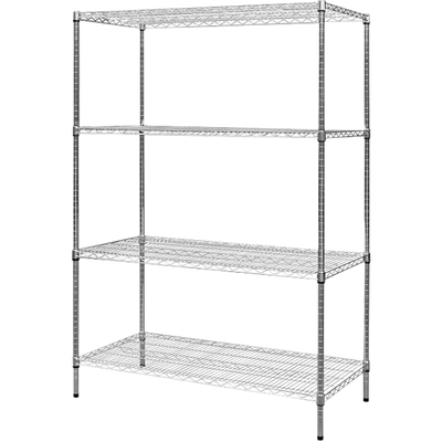 Modular Chrome Wire Storage Shelf 1200 x 600 x 1800 Steel Shelving