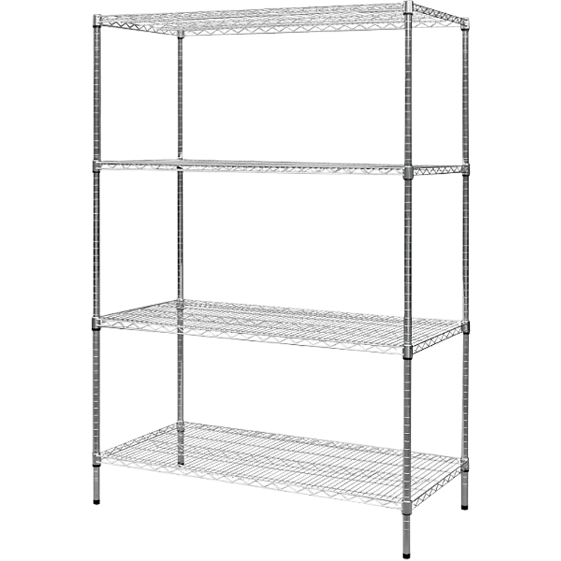 Modular Chrome Wire Storage Shelf 1200 x 600 x 1800 Steel Shelving