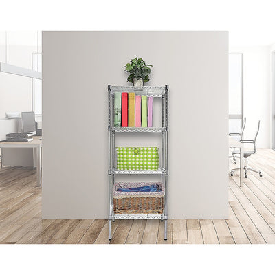 Modular Chrome Wire Storage Shelf 450 x 450 x 1800 Steel Shelving