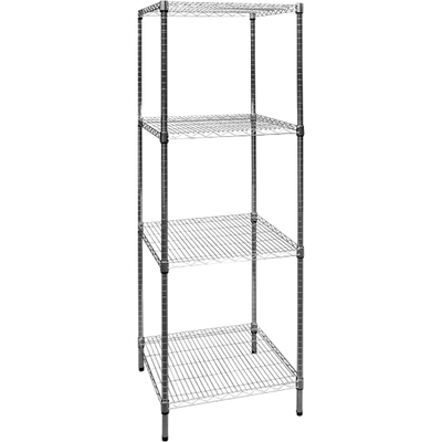 Modular Chrome Wire Storage Shelf 600 x 600 x 1800 Steel Shelving