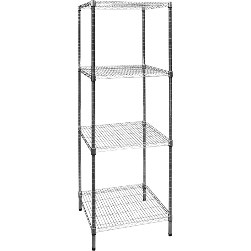 Modular Chrome Wire Storage Shelf 600 x 600 x 1800 Steel Shelving