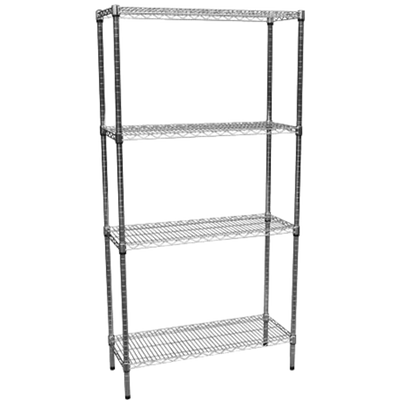 Modular Chrome Wire Storage Shelf 900 x 350 x 1800 Steel Shelving