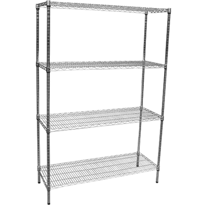 Modular Chrome Wire Storage Shelf 1200 x 450 x 1800 Steel Shelving