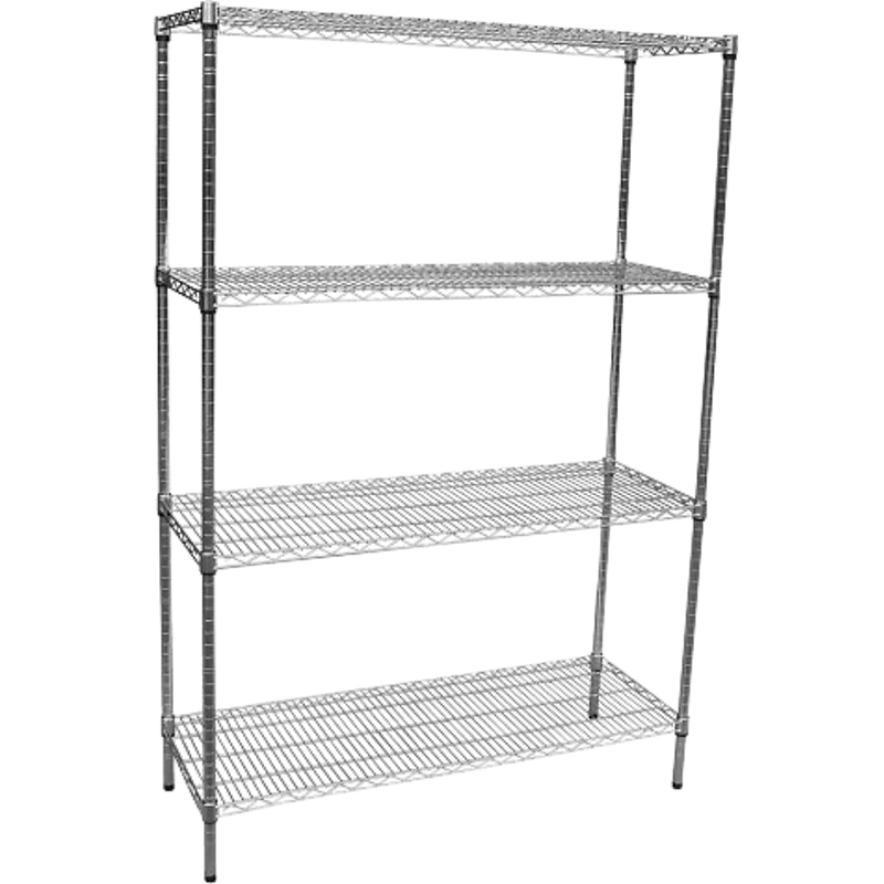 Modular Chrome Wire Storage Shelf 1200 x 450 x 1800 Steel Shelving