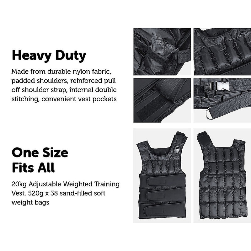 20Kg Adjustable Weighted Training Vest