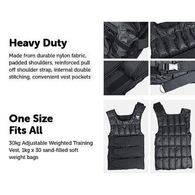 30Kg Adjustable Weighted Training Vest