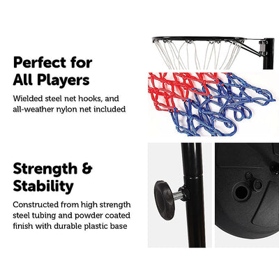 Netball Ring with Stand Portable Pole Height Adjustable