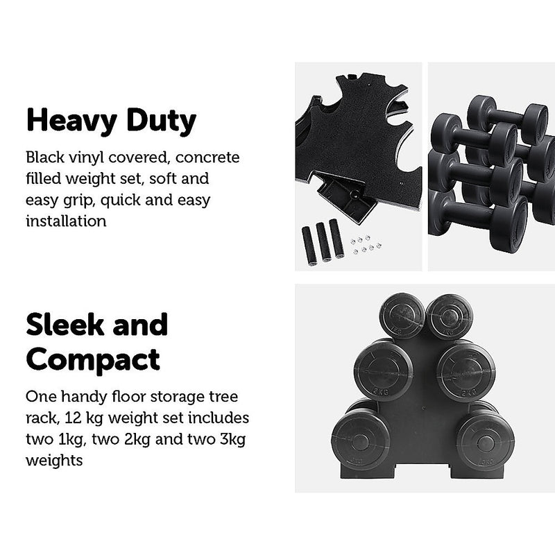 12kg Dumbbell Weights Set