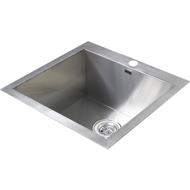 530x505mm Handmade Stainless Steel Topmount Kitchen Laundry Sink with Waste