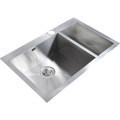 745x470mm Handmade Stainless Steel Topmount Kitchen Sink with Waste