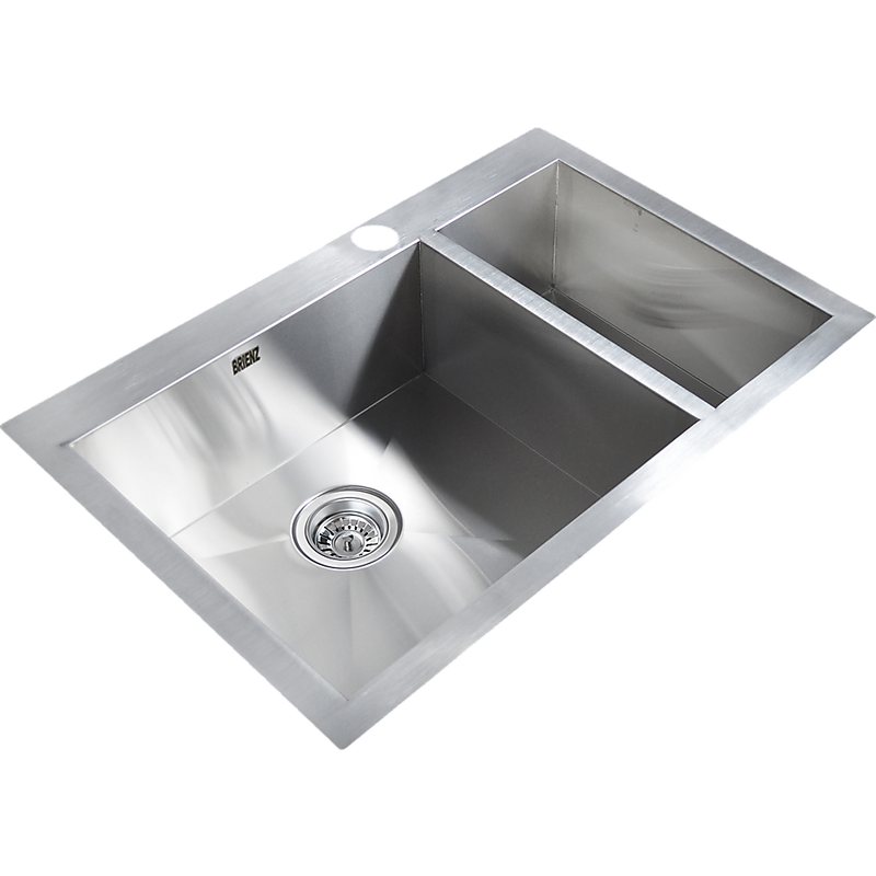 745x470mm Handmade Stainless Steel Topmount Kitchen Sink with Waste