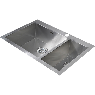 745x470mm Handmade Stainless Steel Topmount Kitchen Sink with Waste