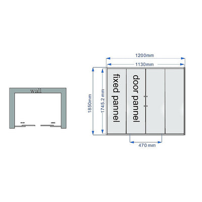 1200mm Sliding Door Safety Glass Shower Screen By Della Francesca