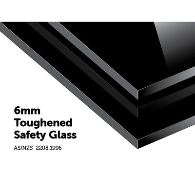 Toughened 90cm x 70cm Black Glass Kitchen Splashback