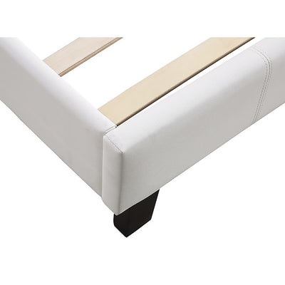 Single PU Leather Bed Frame White