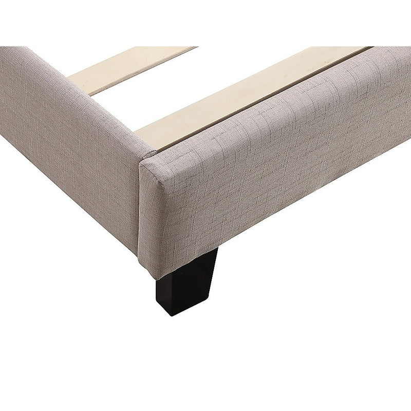 King Linen Fabric Bed Frame Beige