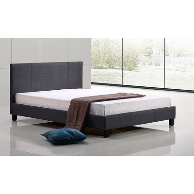 Double Linen Fabric Bed Frame Grey